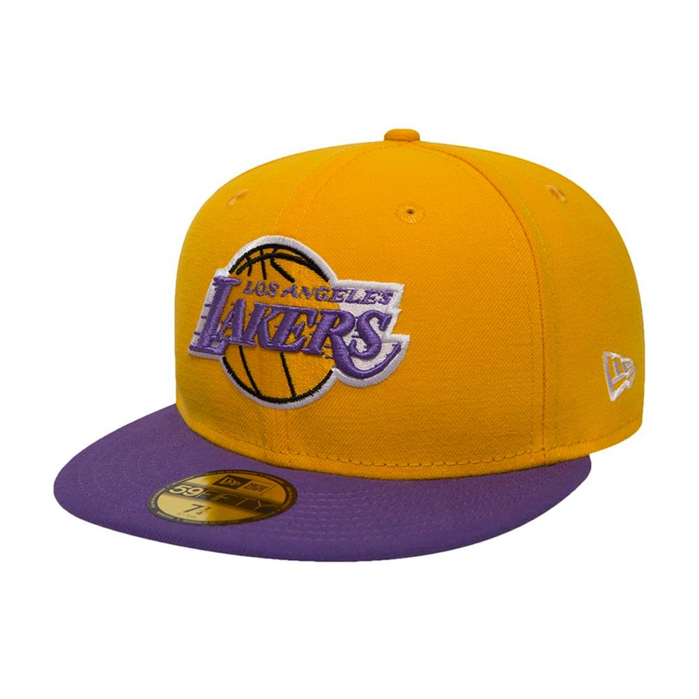 New Era 59FIFTY Los Angeles Lakers Yellow Bottom Men's Hat Black 70602826
