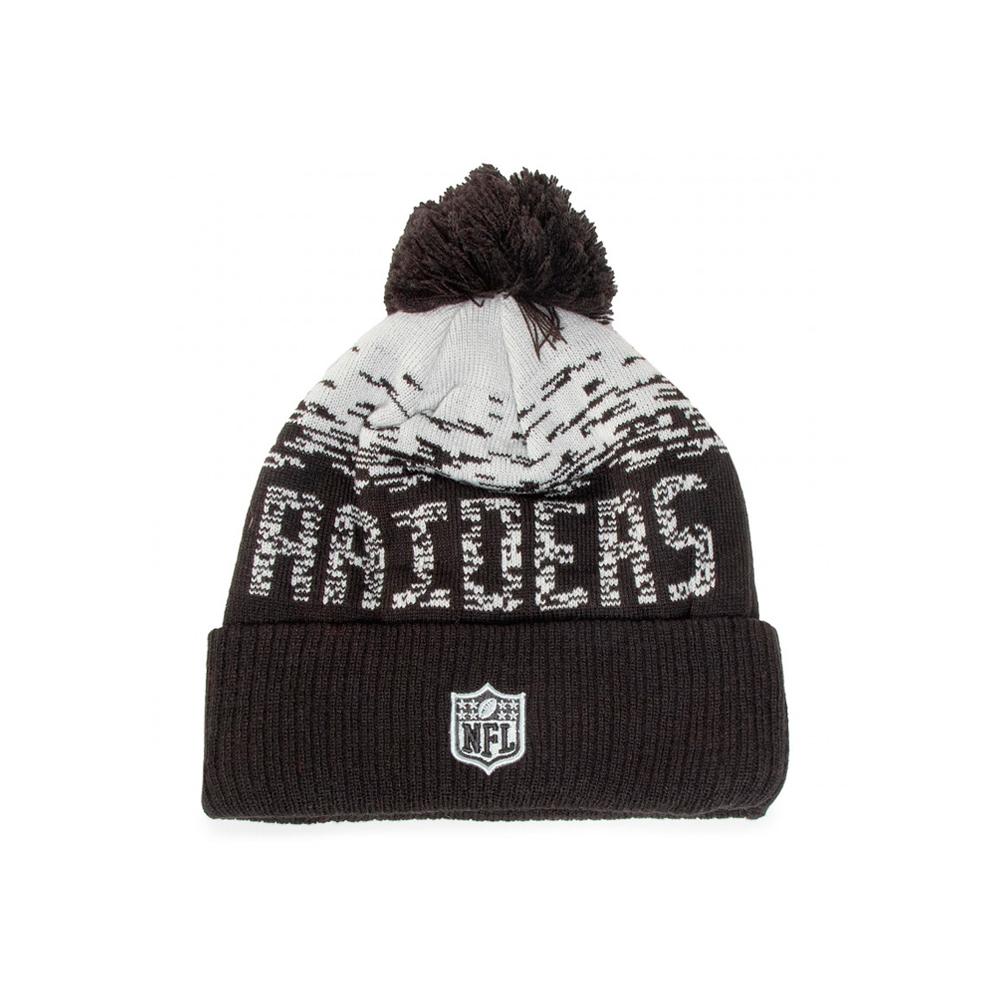 Black New Era NFL Las Vegas Raiders Pom Beanie Hat