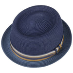 Stetson - Licano Toyo Pork Pie - Straw Hat - Blue