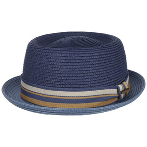 Stetson - Licano Toyo Pork Pie - Straw Hat - Blue