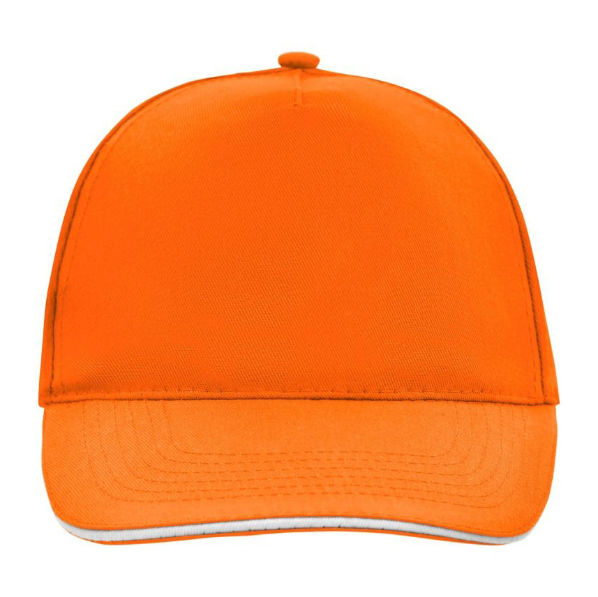 Myrtle Beach - 5 Panel Promo Sandwich Cap - Adjustable - Orange/White