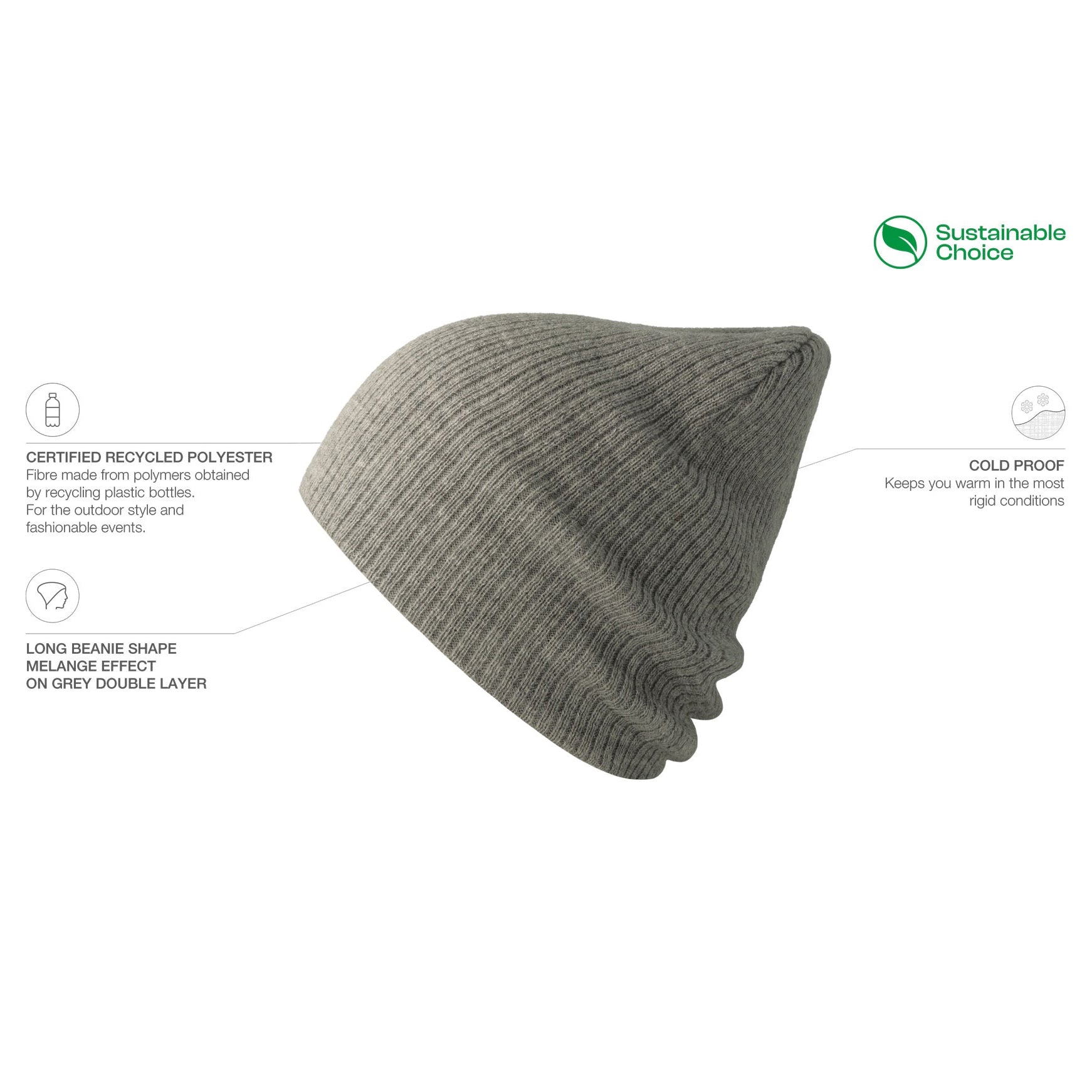 Atlantis - Brad Recycled - Beanie - Light Grey Melange