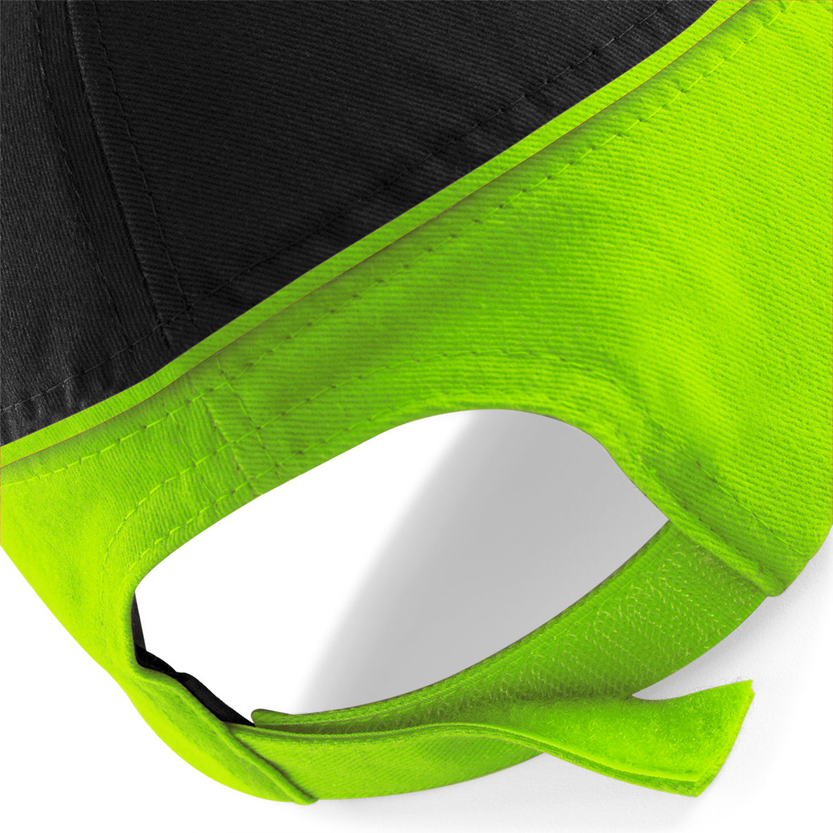 Beechfield - Teamwear Competetion Cap - Adjustable - Black/Lime Green