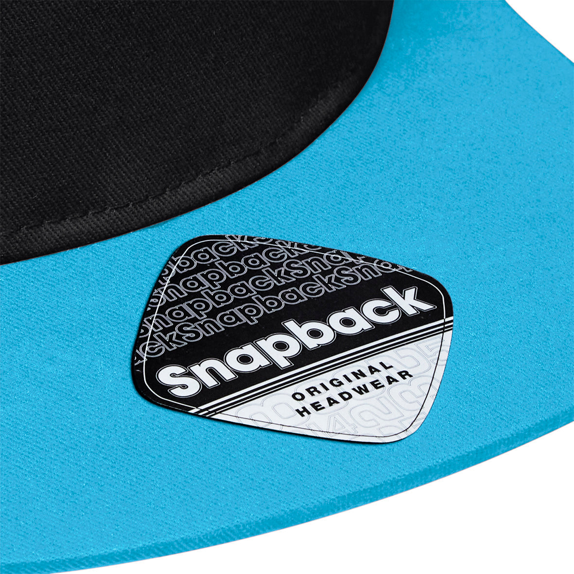 Beechfield - 5 Panel Contrast - Snapback - Black/Surf Blue