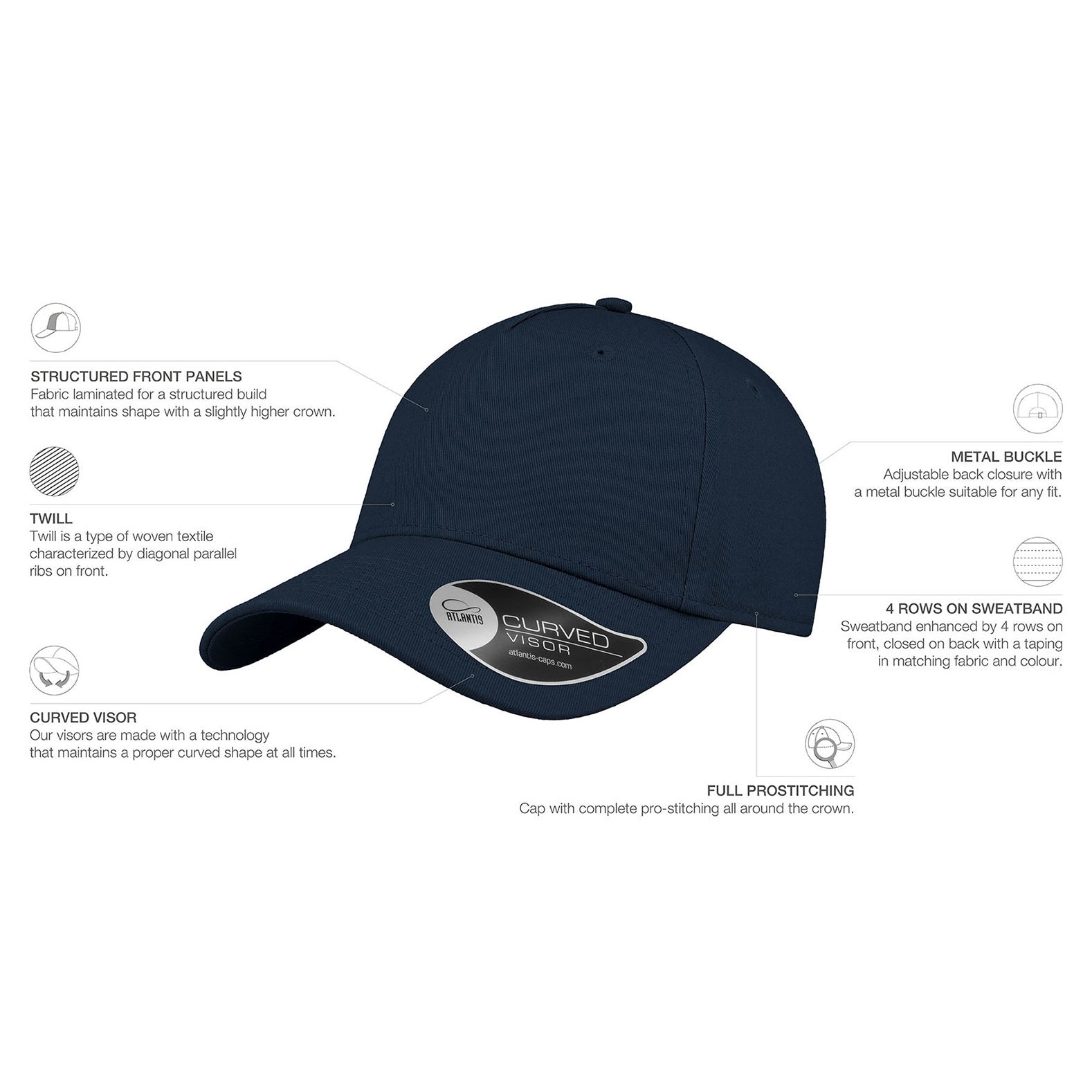 Atlantis - Shot Cap - Adjustable - Navy