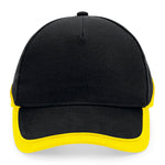 Beechfield - Teamwear Competetion Cap - Adjustable - Black/Yellow