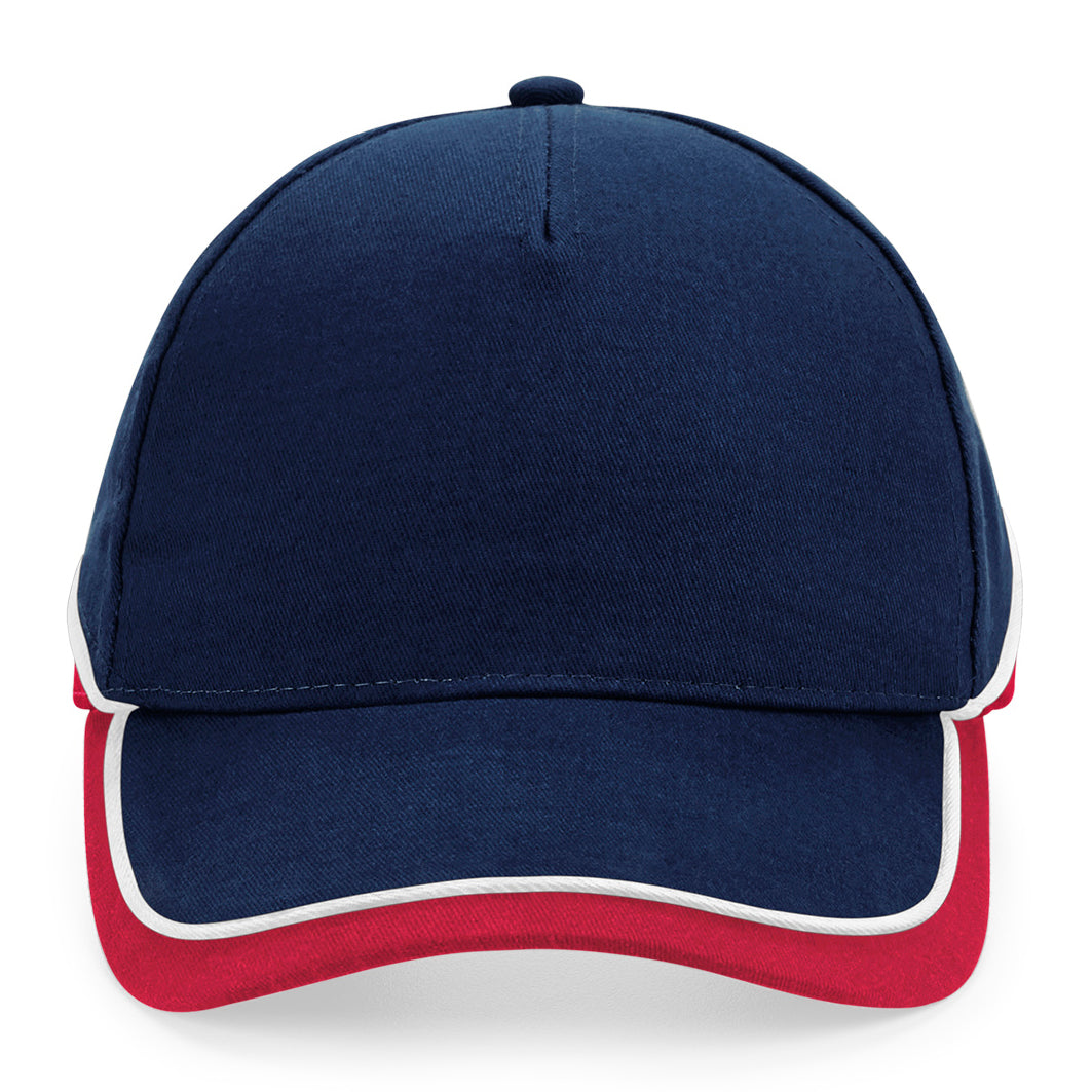 Beechfield - Teamwear Competetion Cap - Adjustable - French Navy/Classic Red/White