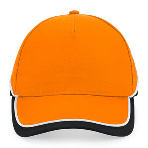 Beechfield - Teamwear Competetion Cap - Adjustable - Orange/Black/White