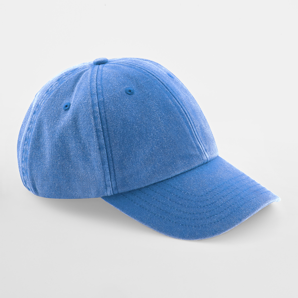 Beechfield - Low Profile Vintage Cap - Adjustable - Vintage Cornflower