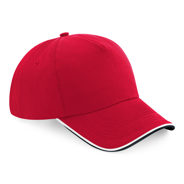 Beechfield - Authentic Piped Peak - Adjustable - Classic Red/Black/White