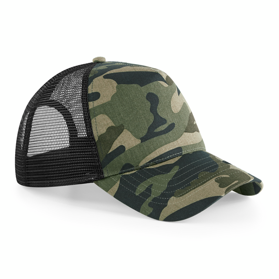 Beechfield - Camo Trucker - Snapback/Trucker - Jungle Camo/Black