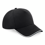 Beechfield - Authentic Piped Peak - Adjustable - Black/White