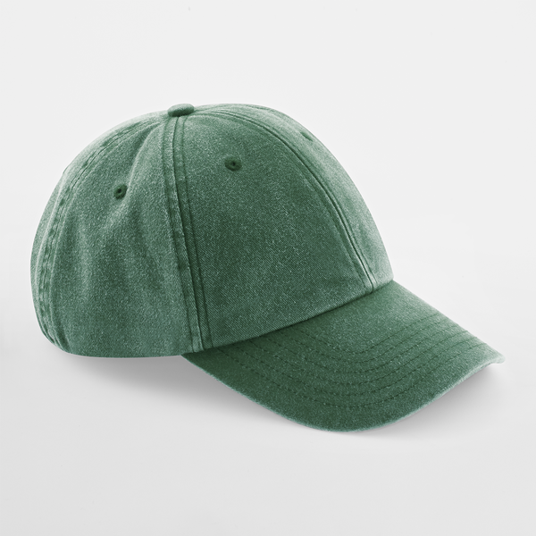 Beechfield - Low Profile Vintage Cap - Adjustable - Vintage Bottle Green