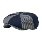 Brixton - Brood Baggy Snap Cap - Sixpence/Flat Cap - Railroad Stripe/Denim