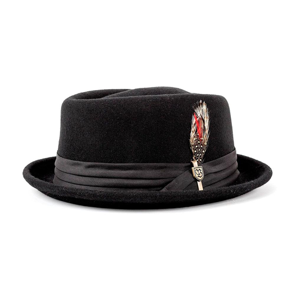 Brixton - Stout Pork Pie - Fedora Hat - Black/Black