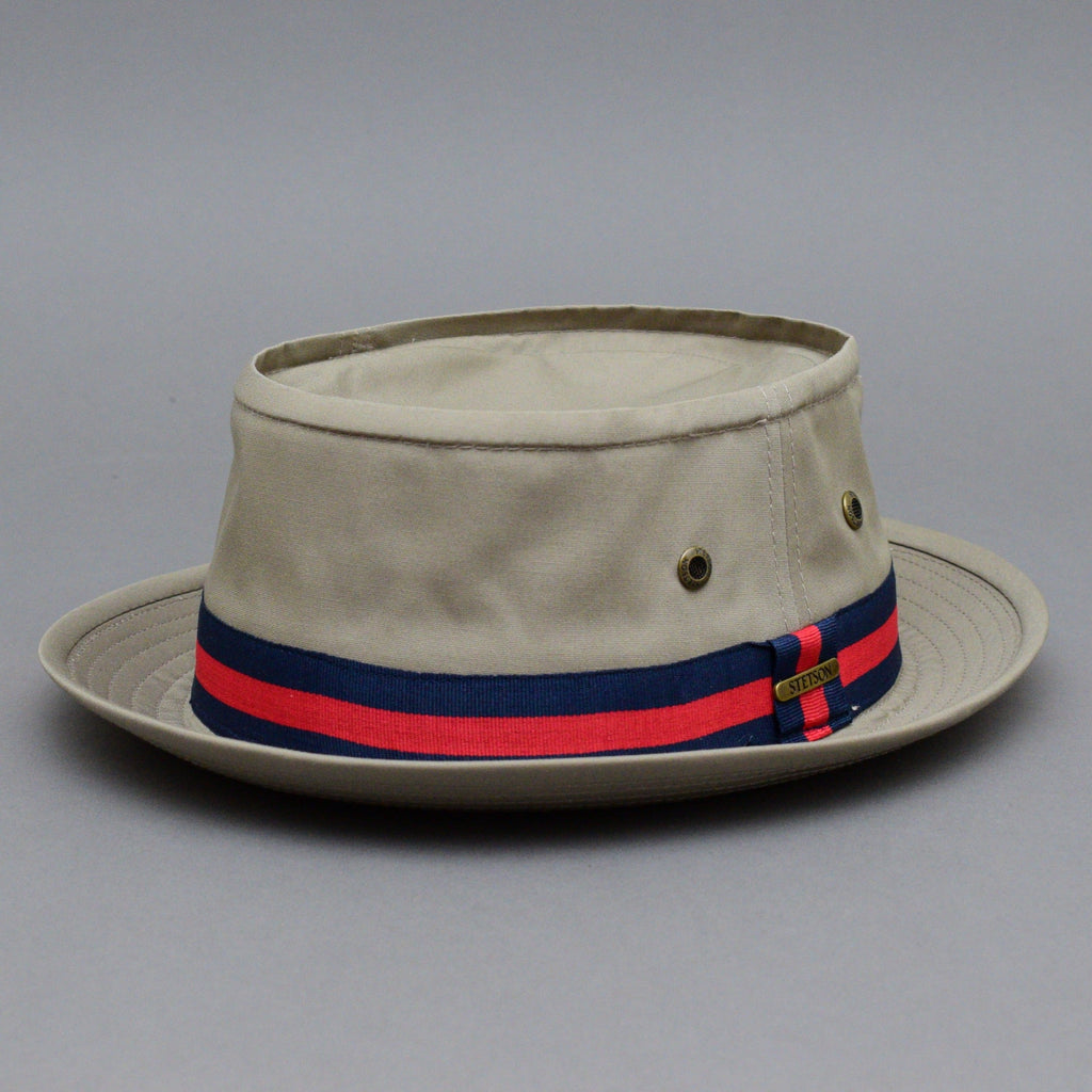 Stetson - Classic Band Pork Pie Cloth Hat - Fedora - Beige