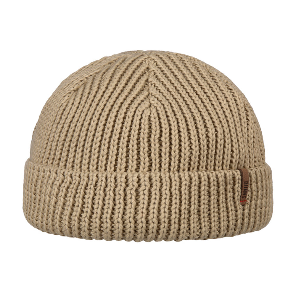 Djinns - Super Short Beanie R/L Knit - Beanie - Beige