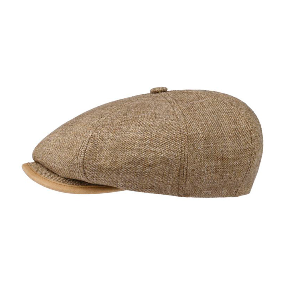 Stetson - 8 Panel Merrick Linen Cap - Sixpence/Flat Cap - Brown Mottled