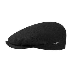 Stetson - Driver Cap Wool Cashmere - Sixpence/Flat Cap - Black
