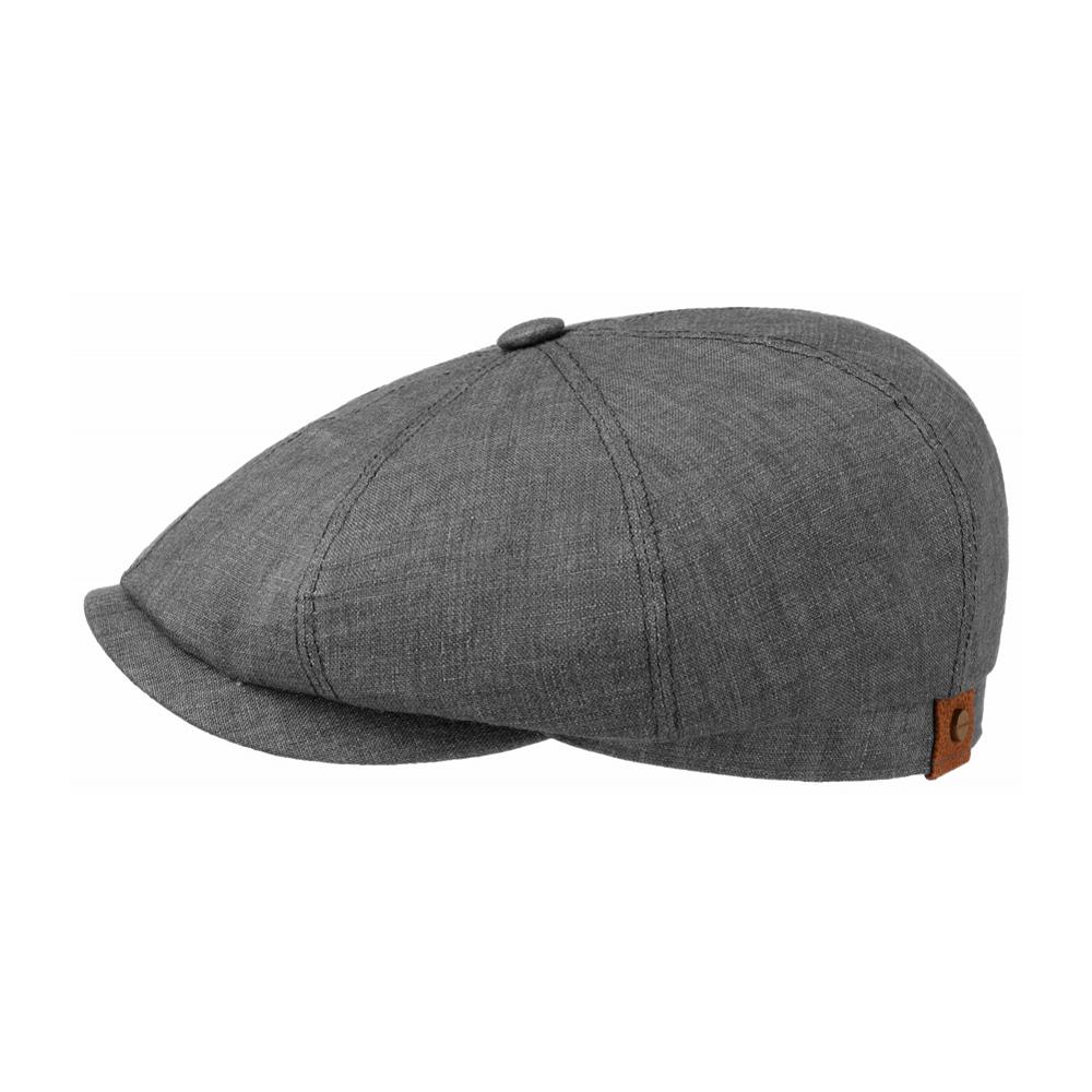 Stetson - Hatteras Linen Newsboy Cap - Sixpence/Flat Cap - Anthracite