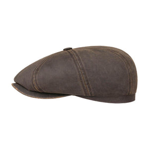 Stetson - Hatteras Old Cotton Newsboy - Sixpence/Flat Cap - Brown
