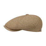 Stetson - Hayton Herringbone 6 Panel - Sixpence/Flat Cap - Beige