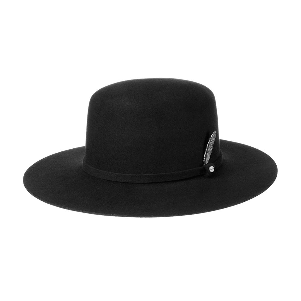 Stetson - Open Crown Wool Hat - Fedora - Black