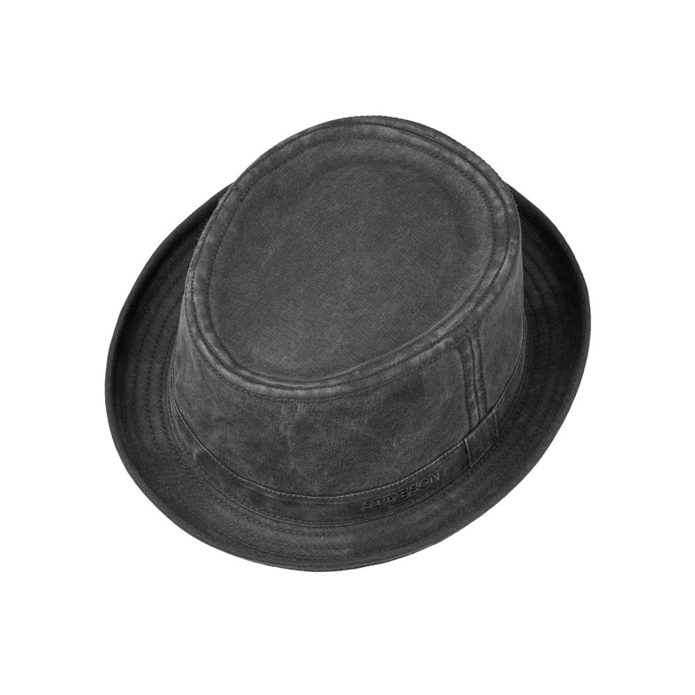 Stetson - Organic Cotton Pork Pie Cloth Hat - Fedora - Black